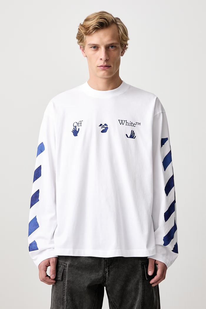 Clothing Off-White Bacco Arrow Skate longsleeve Men's cotton 44MAB09CF26J007100 white
