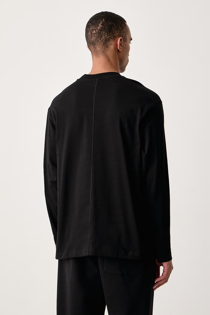 Karl Lagerfeld Jeans Tričko s dlouhým rukávem pánské bavlněné B4M17036 černá AW26