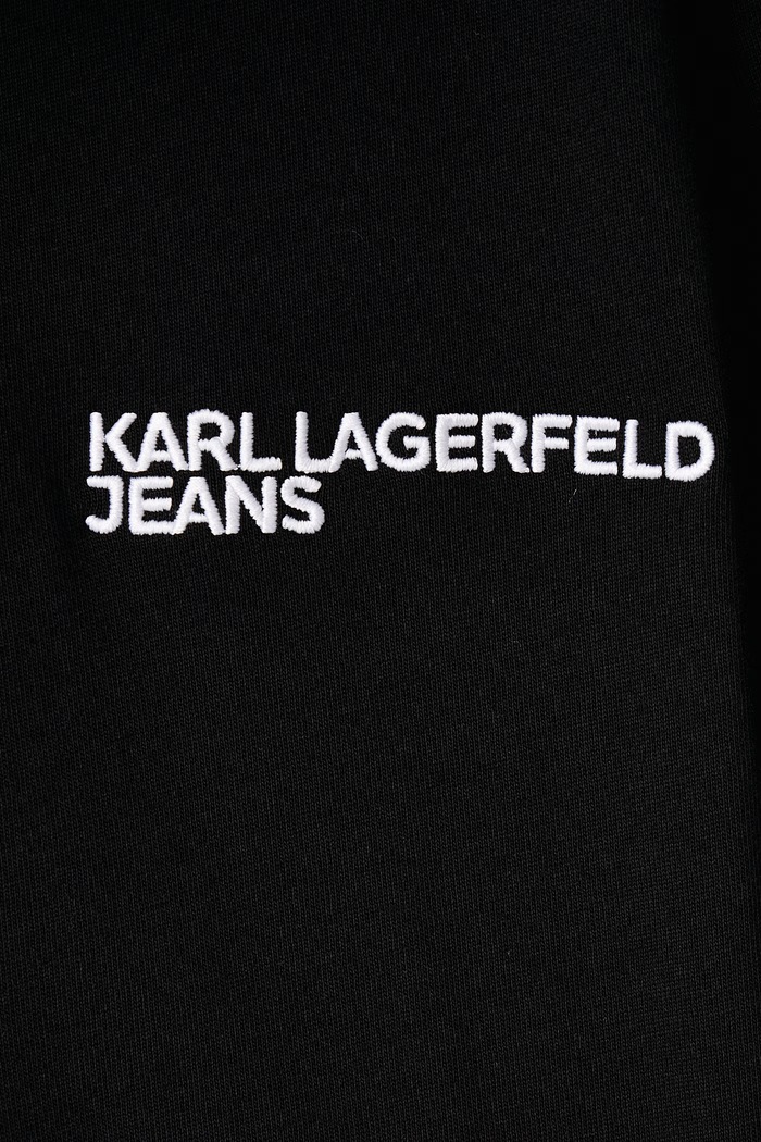 Tričko s dlouhým rukávem pánské bavlněné Karl Lagerfeld Jeans B4M17036 černá