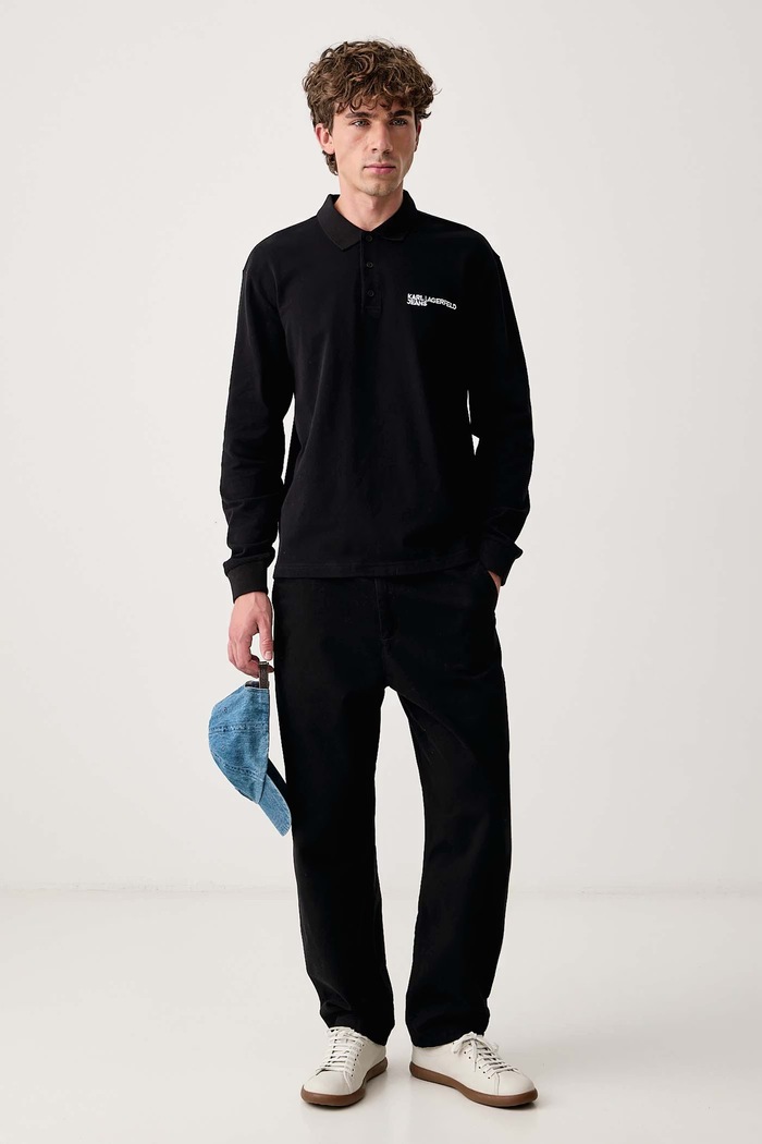 Karl Lagerfeld Jeans Блуза с дълги ръкави мъжка от памук B3M17036 черен AW26