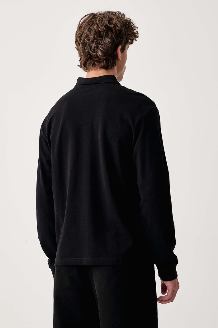 Дрехи Karl Lagerfeld Jeans Блуза с дълги ръкави мъжка от памук B3M17036 черен