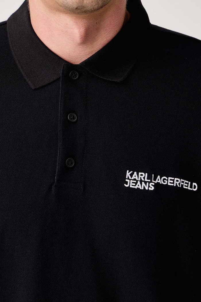 Блуза с дълги ръкави мъжка от памук Karl Lagerfeld Jeans черен B3M17036