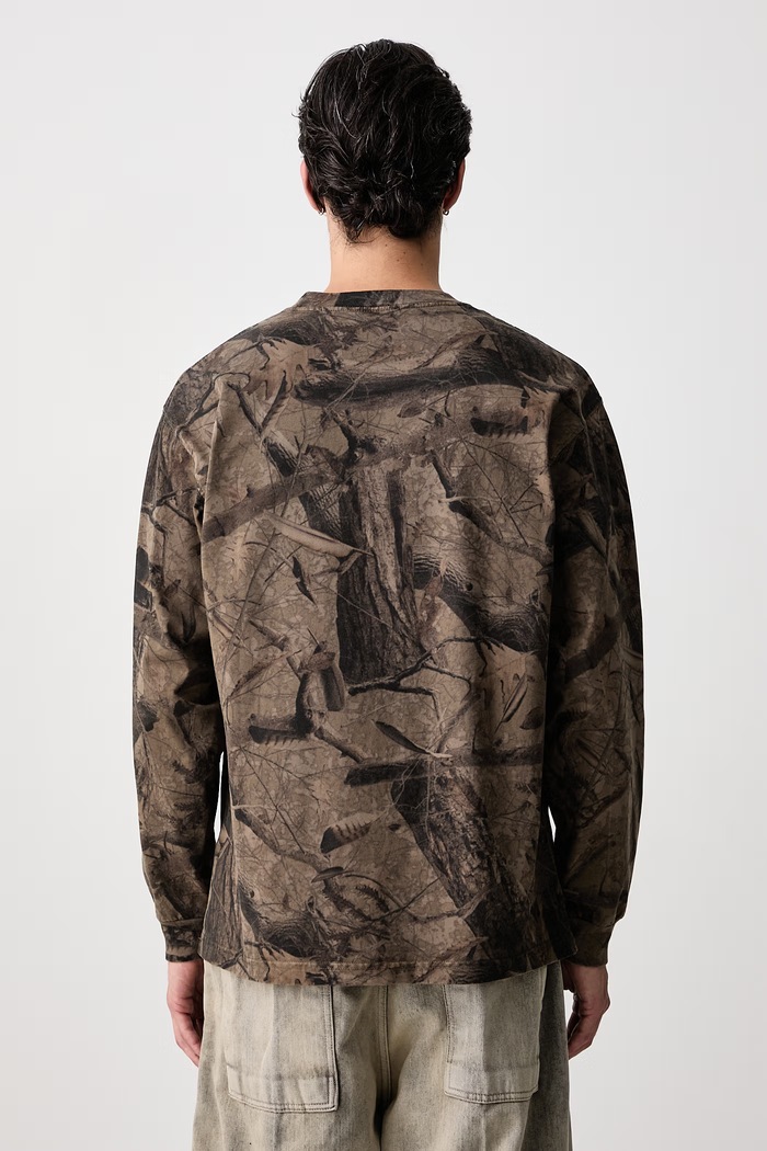 Odzież Carhartt WIP Feather Tree T-Shirt longsleeve męski bawełniany I037173 brązowy