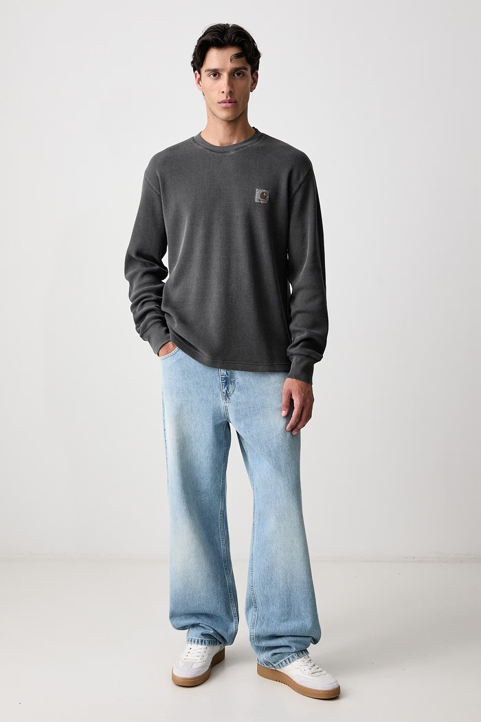 Carhartt WIP Vista Waffle T-Shirt longsleeve męski bawełniany I035304 szary AW26