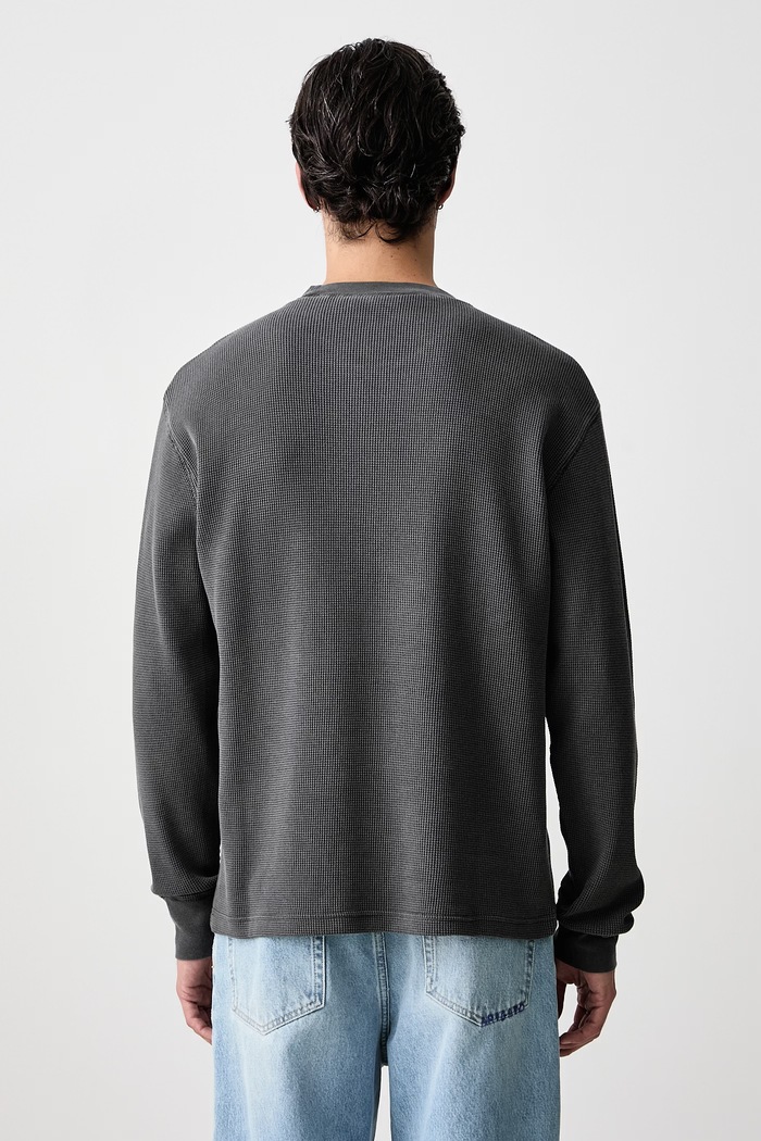 Odzież Carhartt WIP Vista Waffle T-Shirt longsleeve męski bawełniany I035304 szary
