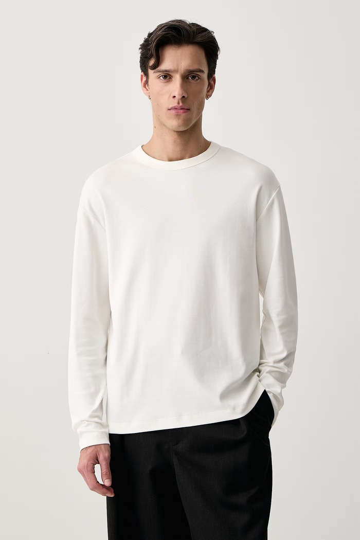 Marc O'Polo Longsleeve męski bawełniany beżowy 5000017100