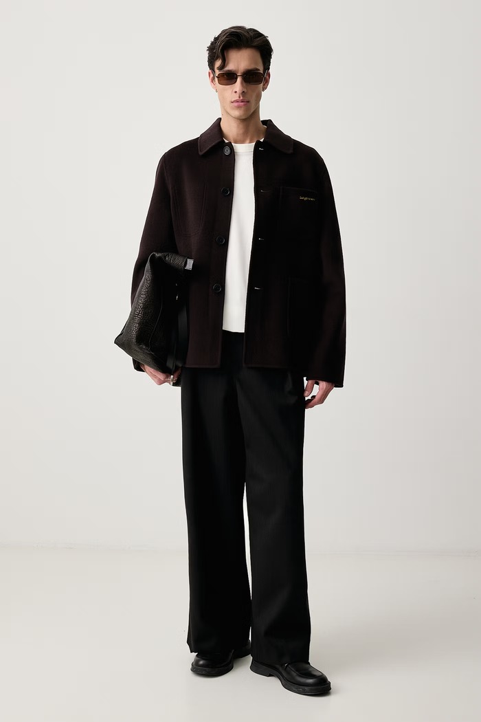 Marc O'Polo Longsleeve męski bawełniany 5000017100 beżowy AW26