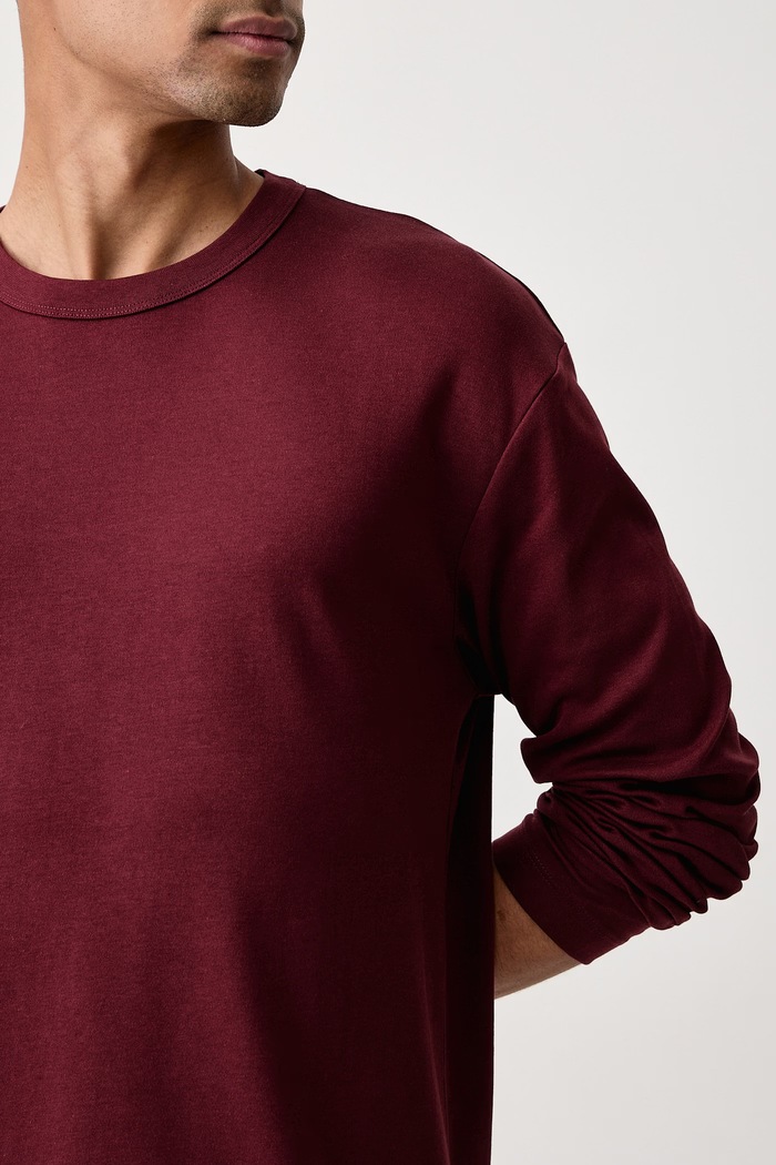 Longsleeve męski bawełniany Marc O'Polo 5000017100 bordowy