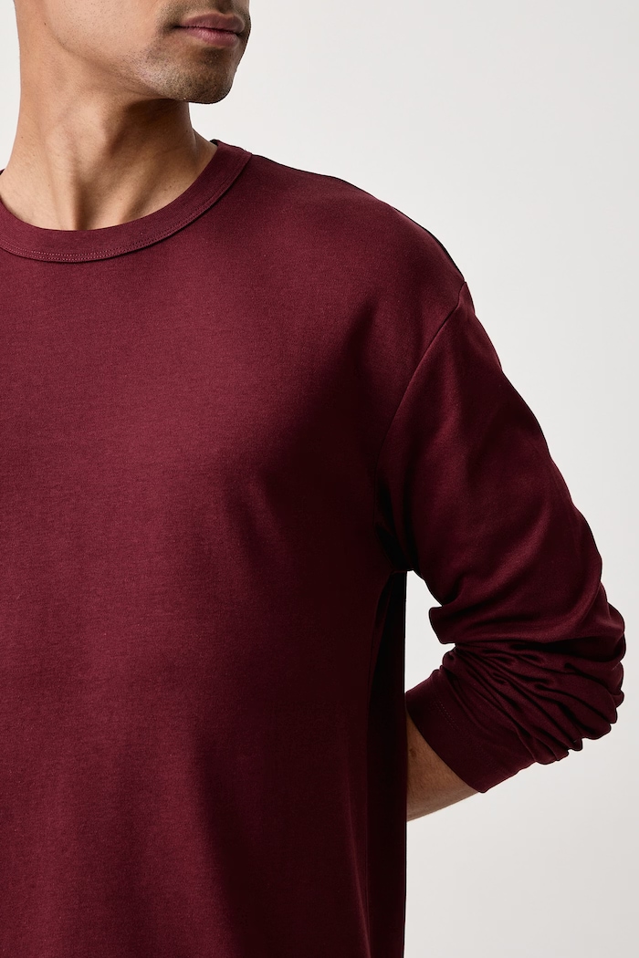 Longsleeve męski bawełniany Marc O'Polo 5000017100 bordowy