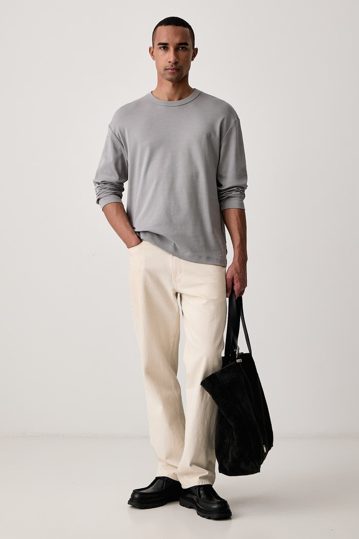 Marc O'Polo Longsleeve męski bawełniany 5000017100 szary AW26
