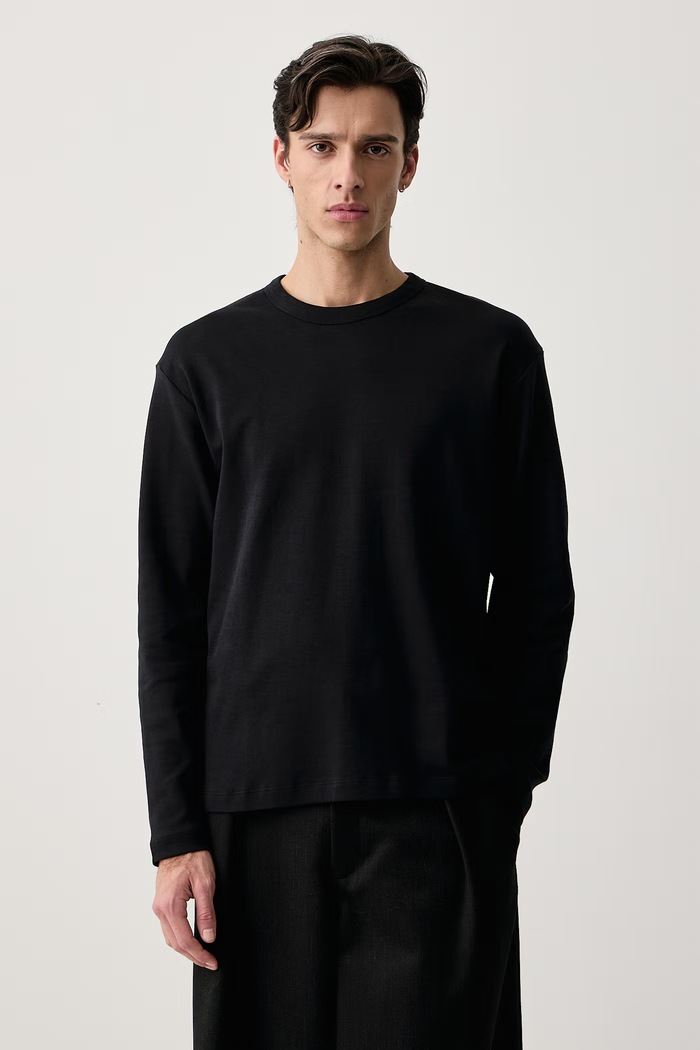 Marc O'Polo Longsleeve męski bawełniany czarny 5000017100