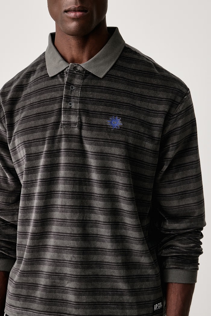Longsleeve męski z bawełną DISORDER POLO Rip Curl 010MPO szary