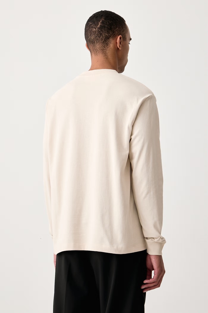 Odzież Marc O'Polo Longsleeve męski bawełniany 5000012354 beżowy
