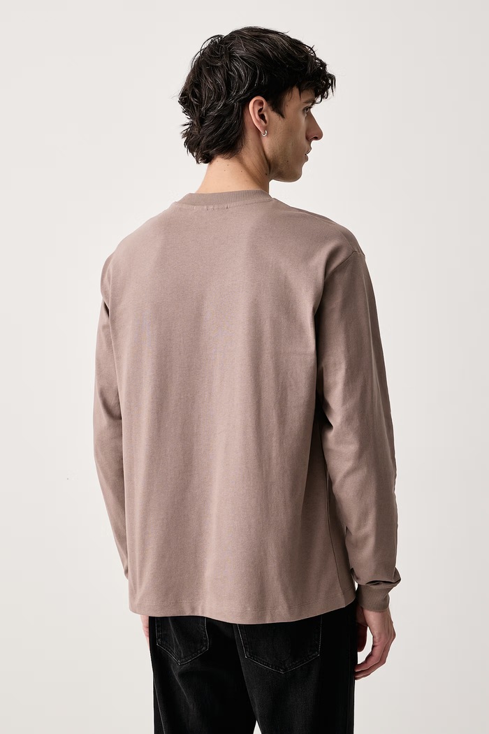 Odzież Marc O'Polo Longsleeve męski bawełniany 5000012354 brązowy