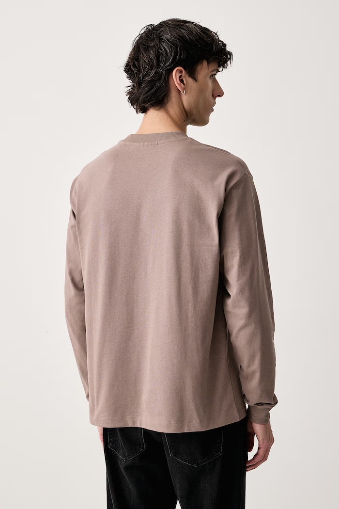 Odzież Marc O'Polo Longsleeve męski bawełniany 5000012354 brązowy
