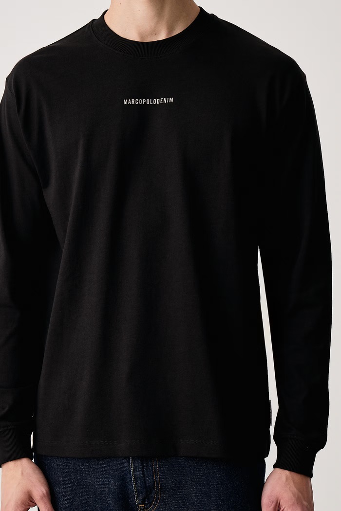 Longsleeve męski bawełniany Marc O'Polo 5000012354 czarny