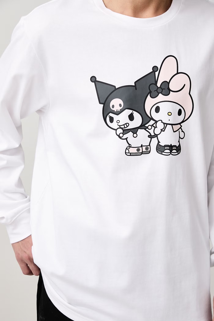 Longsleeve męski bawełniany x HELLO KITTY Converse CVM6T517 biały
