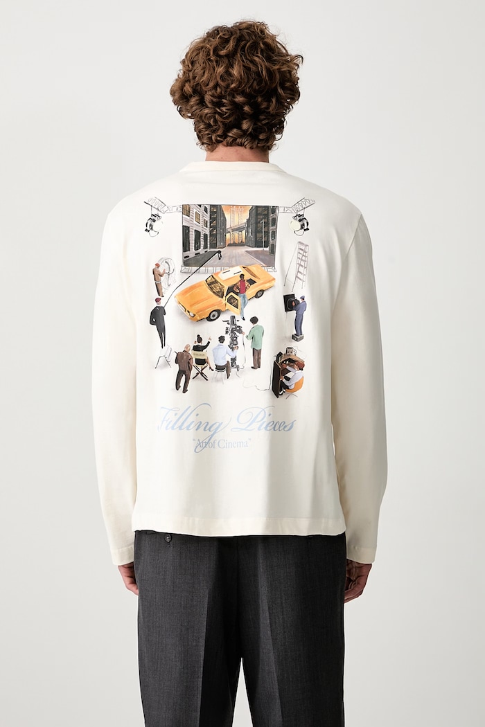 Filling Pieces longsleeve męski bawełniany beżowy 422631500360