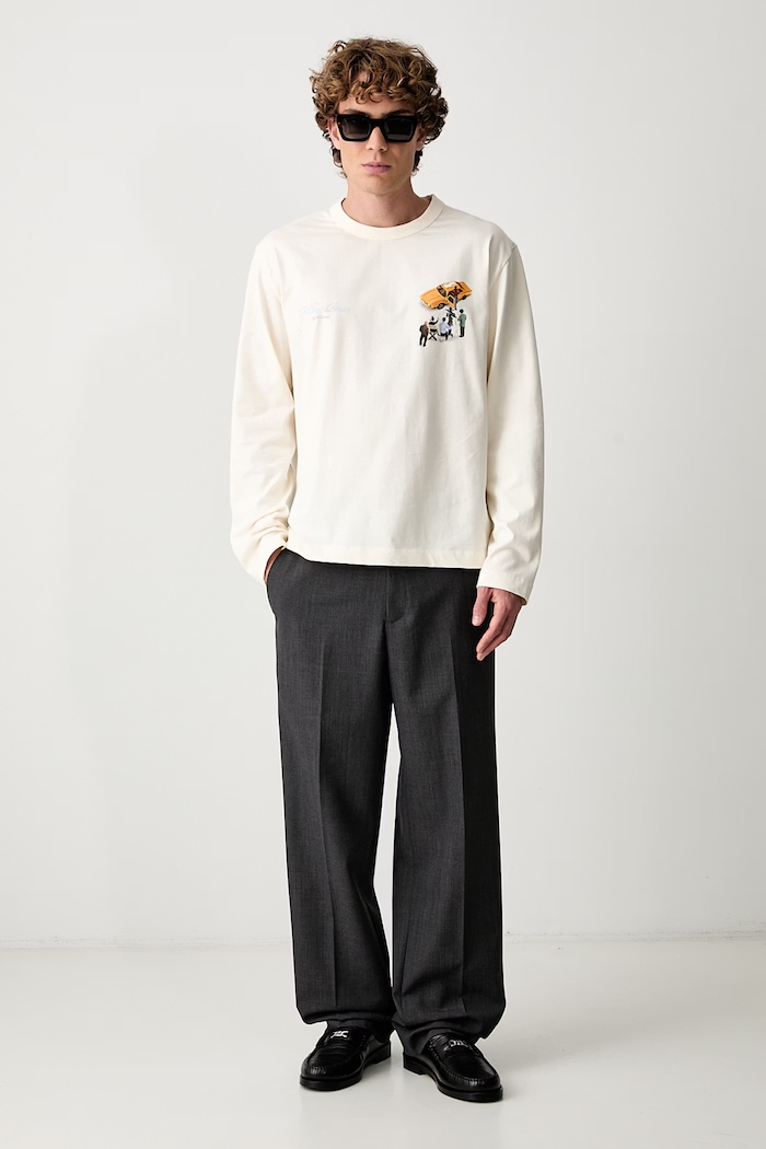 Filling Pieces longsleeve męski bawełniany 422631500360 beżowy AW26