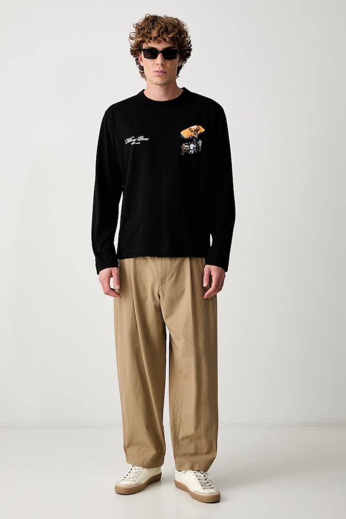 Filling Pieces longsleeve męski bawełniany 422631500360 czarny AW26