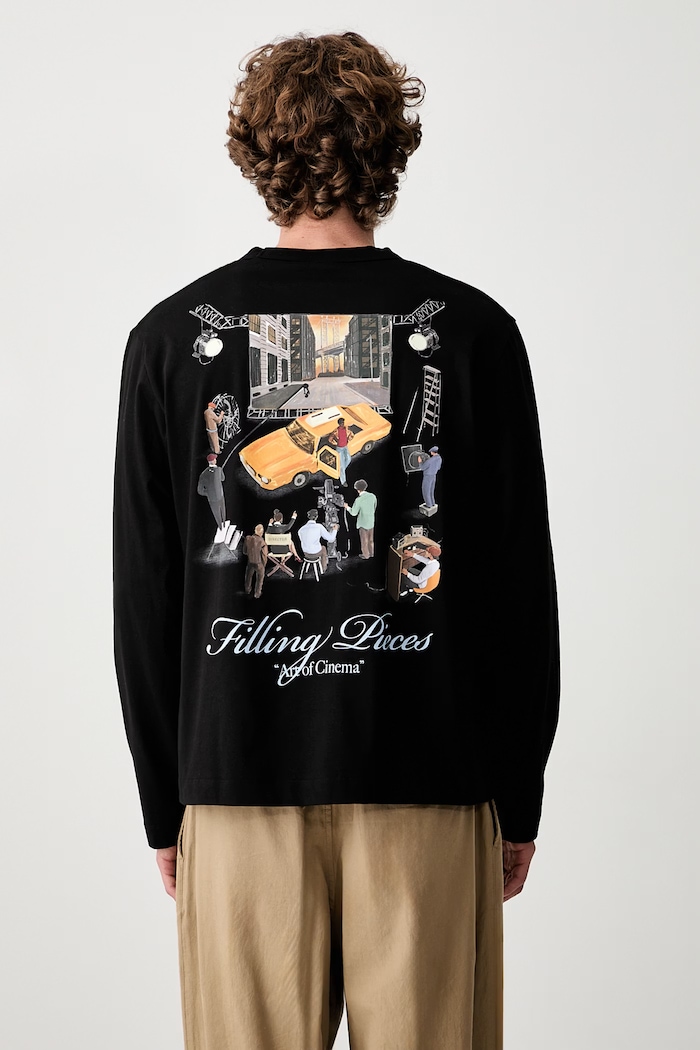Odzież Filling Pieces longsleeve męski bawełniany 422631500360 czarny