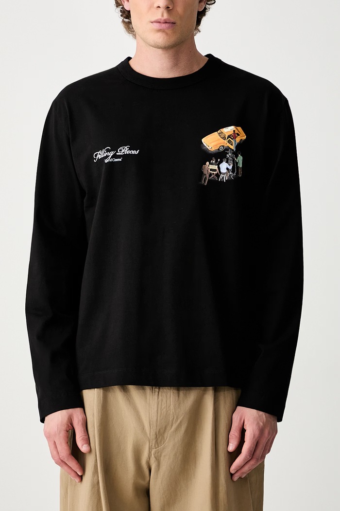 Filling Pieces longsleeve męski bawełniany 422631500360 czarny
