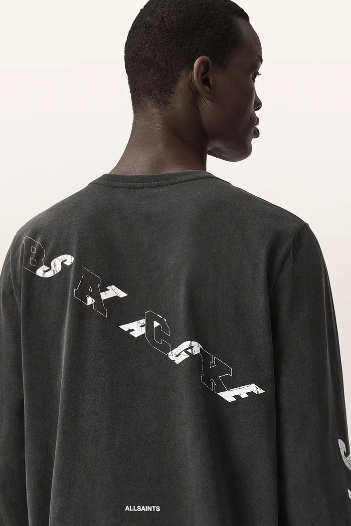 Longsleeve męski bawełniany UPSTAGED AllSaints czarny M028PF