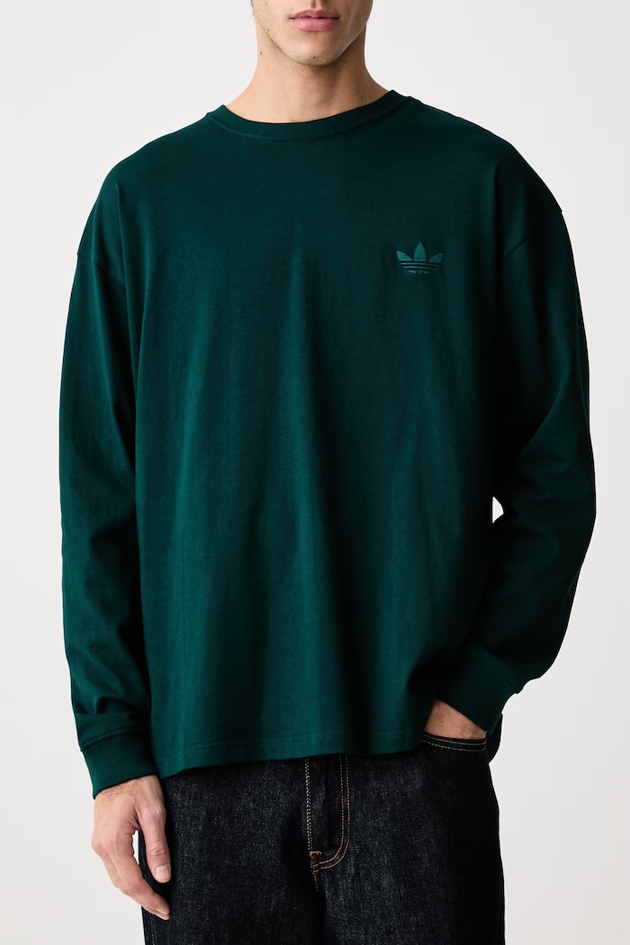 Odzież adidas Originals Longsleeve męski bawełniany Tonal Loose LL1044 zielony