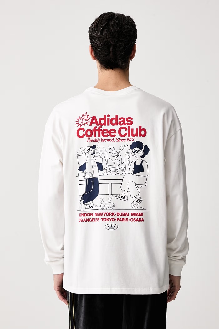 adidas Originals Longsleeve męski bawełniany Cafe Loose biały LL1038