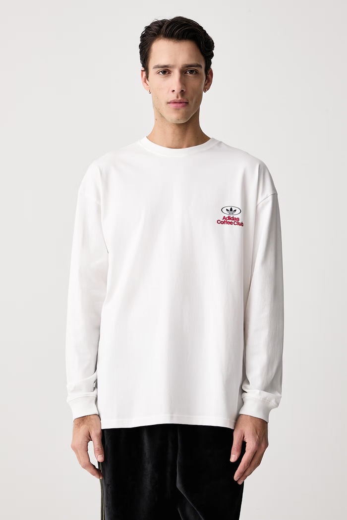 Odzież adidas Originals Longsleeve męski bawełniany Cafe Loose LL1038 biały