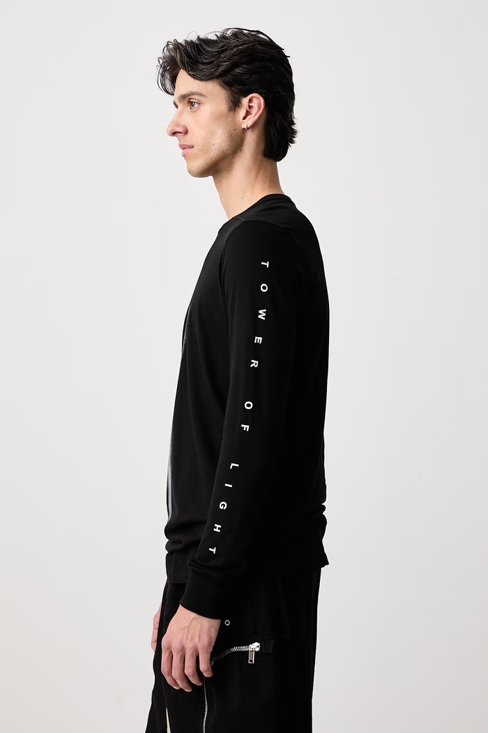 Level tričko s dlouhým rukávem pánské bavlněné Rick Owens DRKSHDW DU02F6265.RNEP8 černá