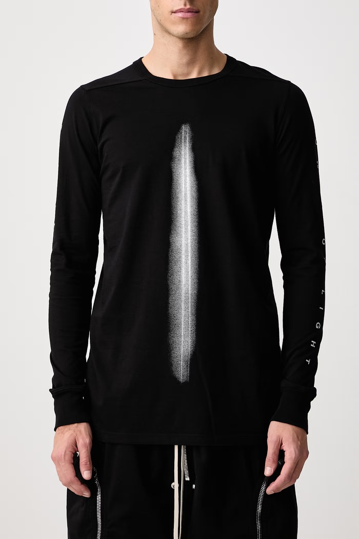 Level tričko s dlouhým rukávem pánské bavlněné Rick Owens DRKSHDW černá DU02F6265.RNEP8