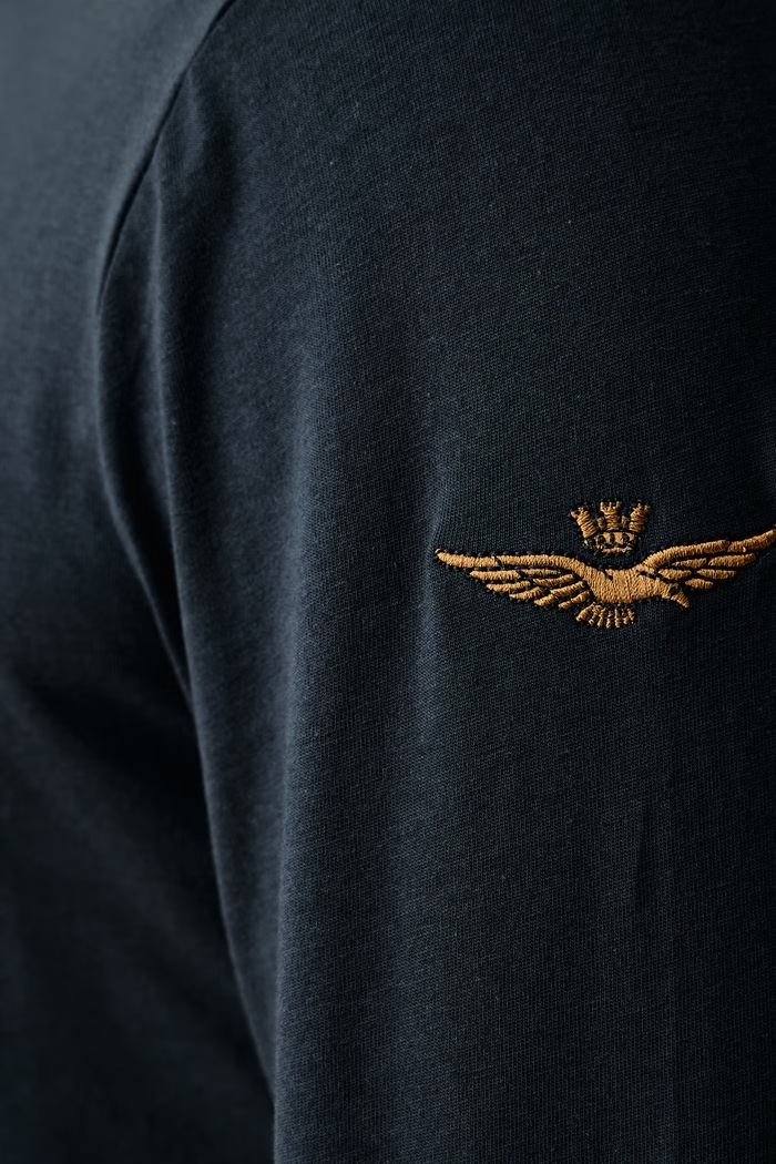 Longsleeve męski bawełniany Aeronautica Militare granatowy TS2570UJ00641