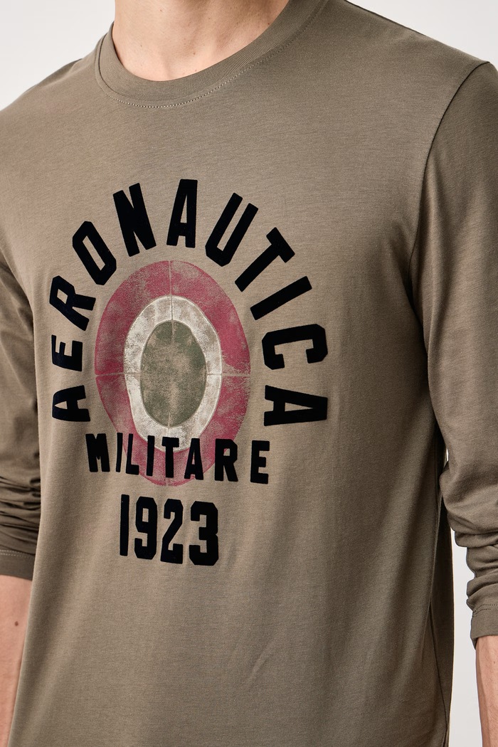 Longsleeve męski bawełniany Aeronautica Militare TS2570UJ00641 zielony