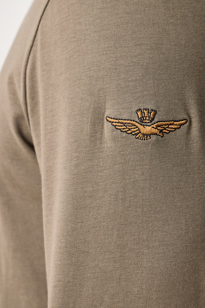 Longsleeve męski bawełniany Aeronautica Militare zielony TS2570UJ00641