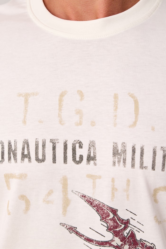 Longsleeve męski bawełniany Aeronautica Militare beżowy TS2569UJ00641