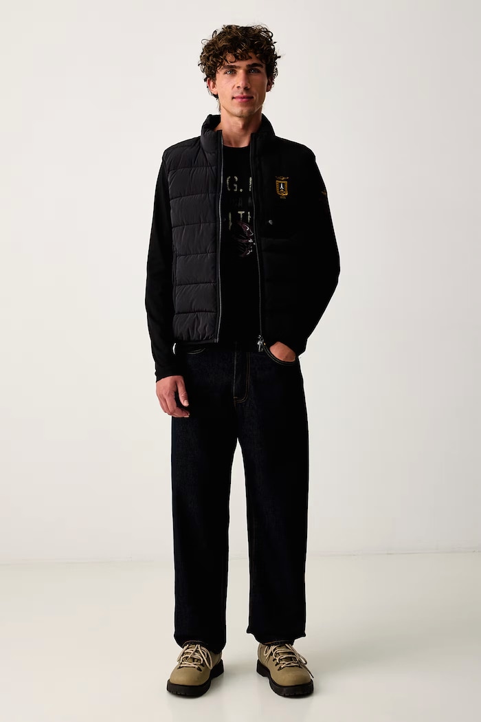 Aeronautica Militare Majica dugih rukava za muškarce od pamuka TS2569UJ00641 crna AW26