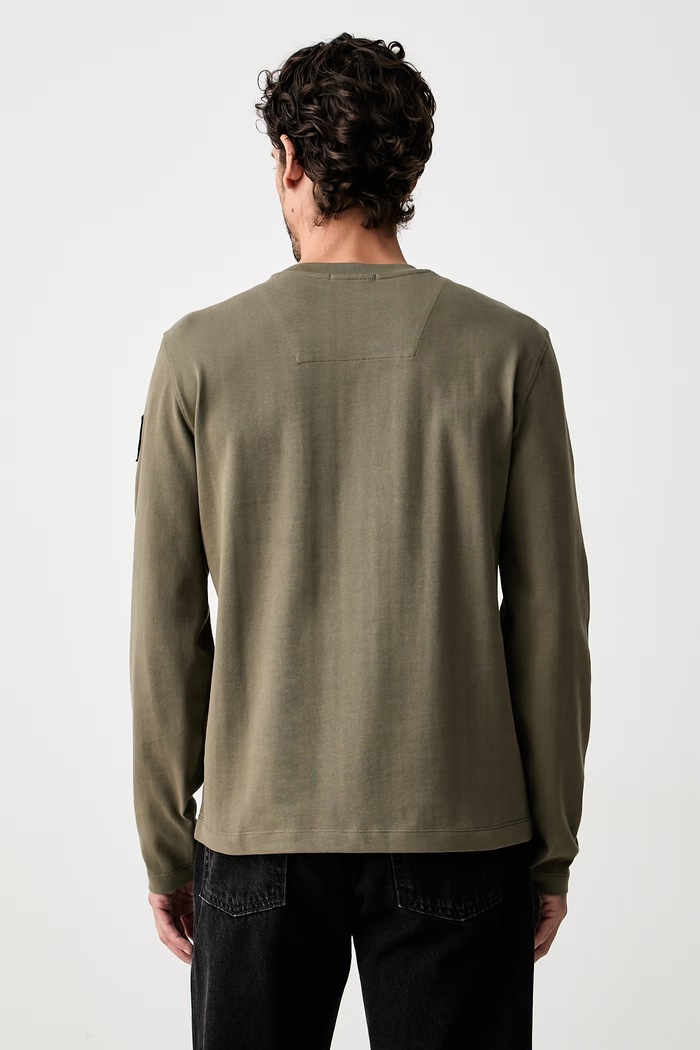 Odzież Aeronautica Militare longsleeve męski bawełniany TS2568UJ00703 zielony