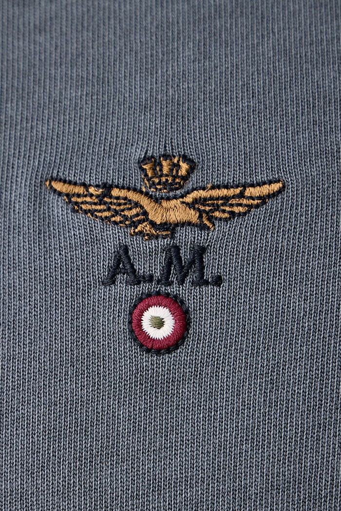 Longsleeve męski bawełniany Aeronautica Militare niebieski PO1944UJ00756
