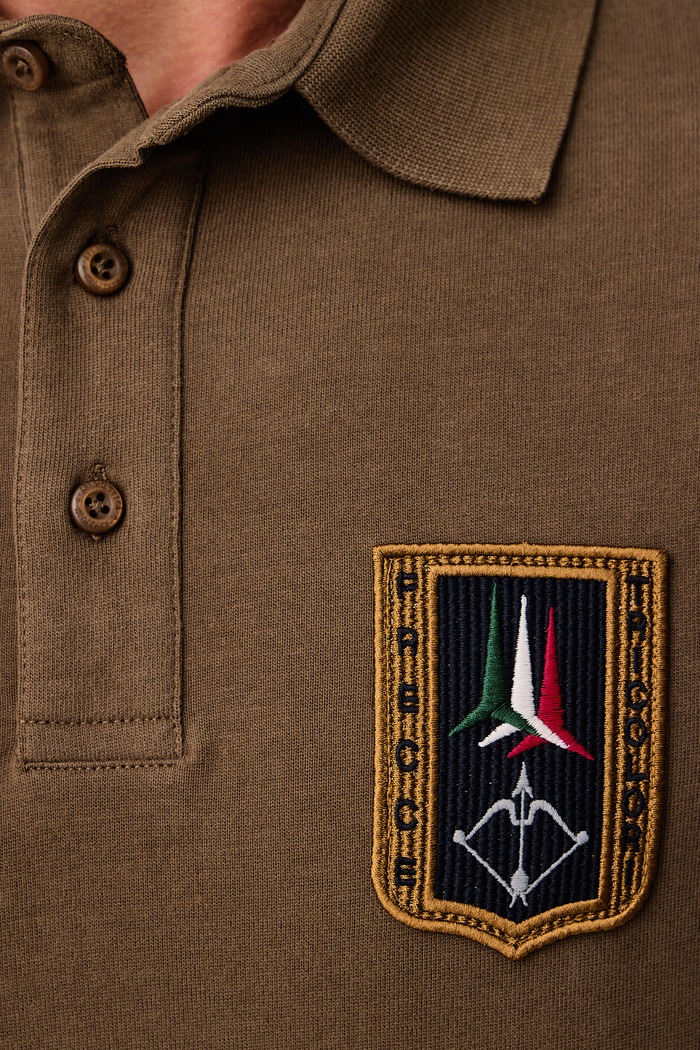 Longsleeve męski bawełniany Aeronautica Militare brązowy PO1941UJ00703