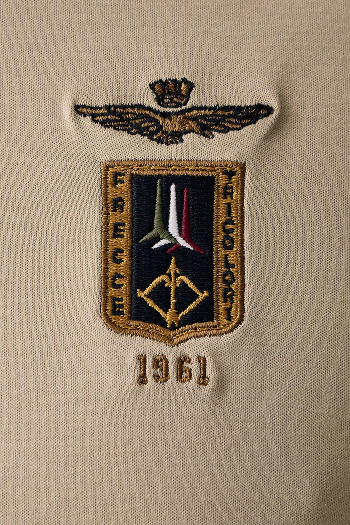 Longsleeve męski bawełniany Aeronautica Militare beżowy PO1940UJ00663