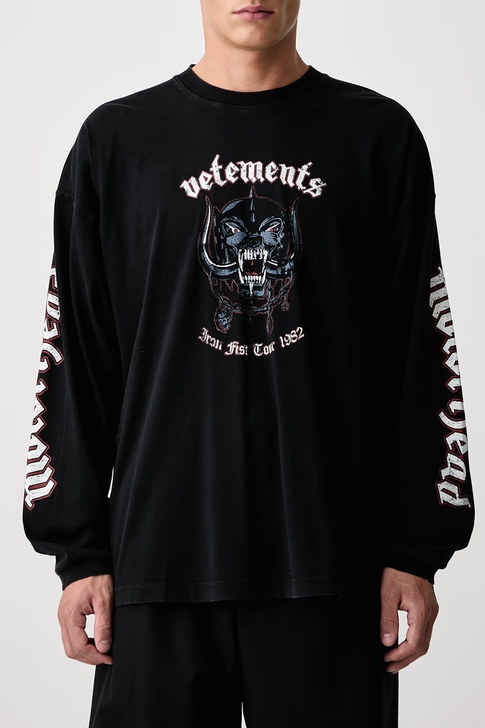 Vetements x Motorhead longsleeve męski bawełniany Vetements czarny MH27LS243B