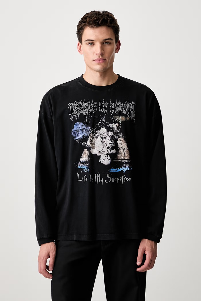 Vetements Cof Sacrifice longsleeve męski bawełniany czarny MH27LS206B