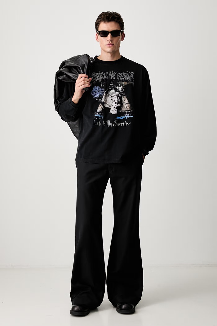 Vetements Cof Sacrifice longsleeve męski bawełniany MH27LS206B czarny AW26