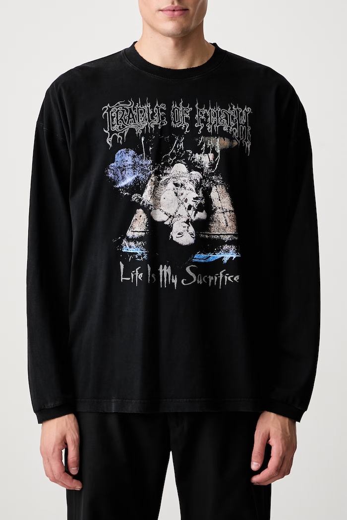 Vetements Cof Sacrifice longsleeve męski bawełniany MH27LS206B czarny