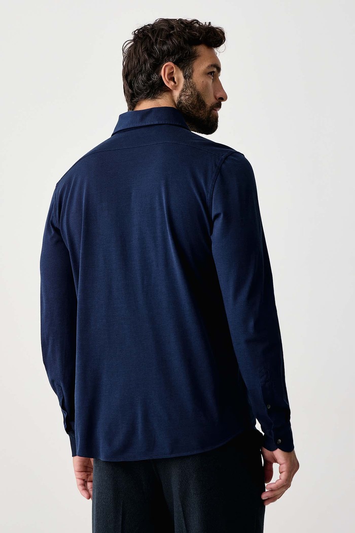 Odzież FAY Longsleeve męski bawełniany NPMB1531400YPC granatowy
