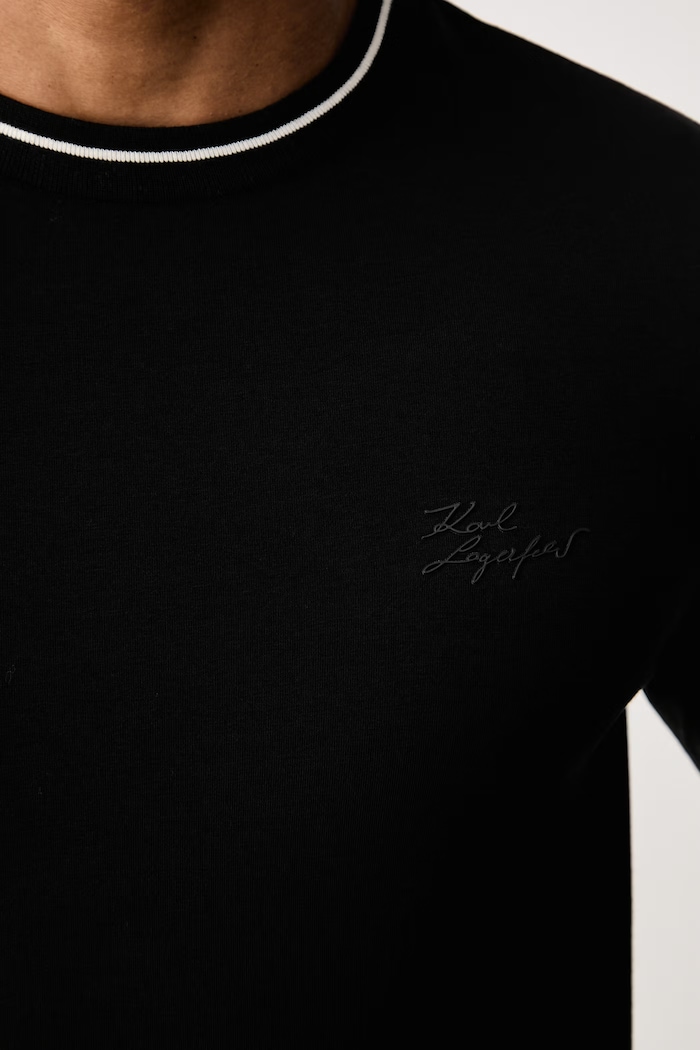 Karl Lagerfeld longsleeve męski bawełniany z elastanem 564235.755020 czarny