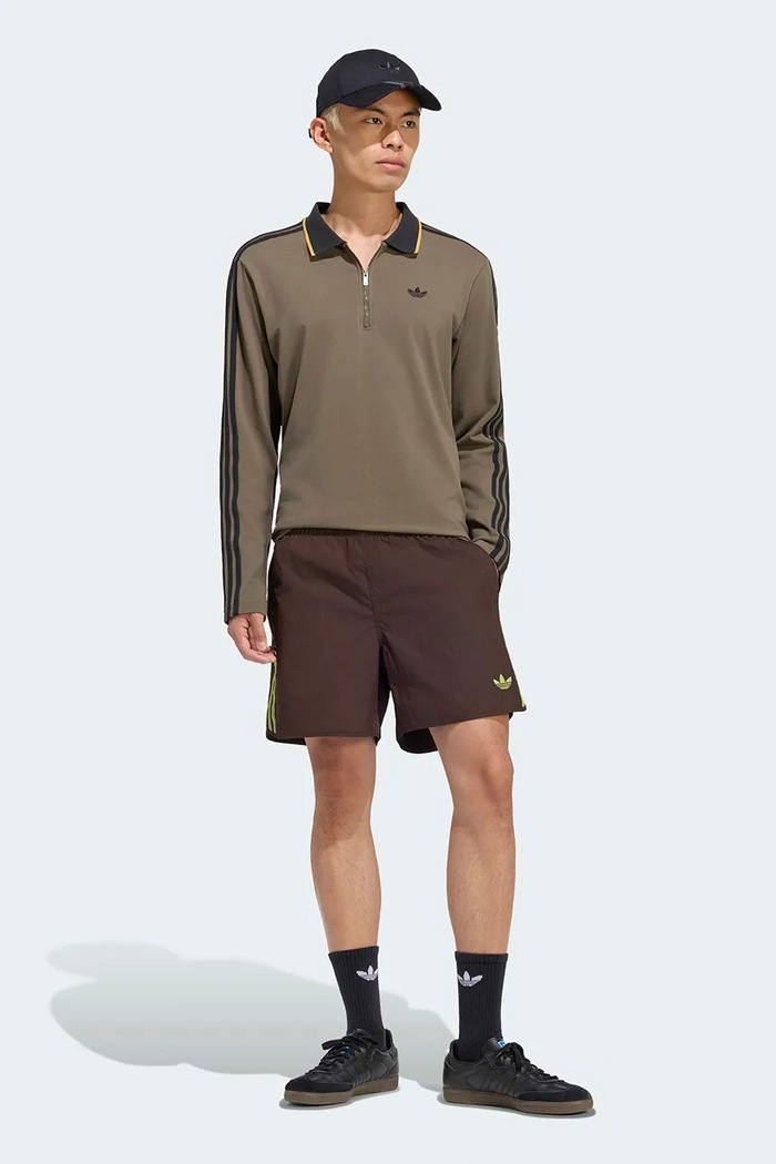Odzież adidas Originals Polo męskie z bawełną Engineered Rib KS9267 zielony