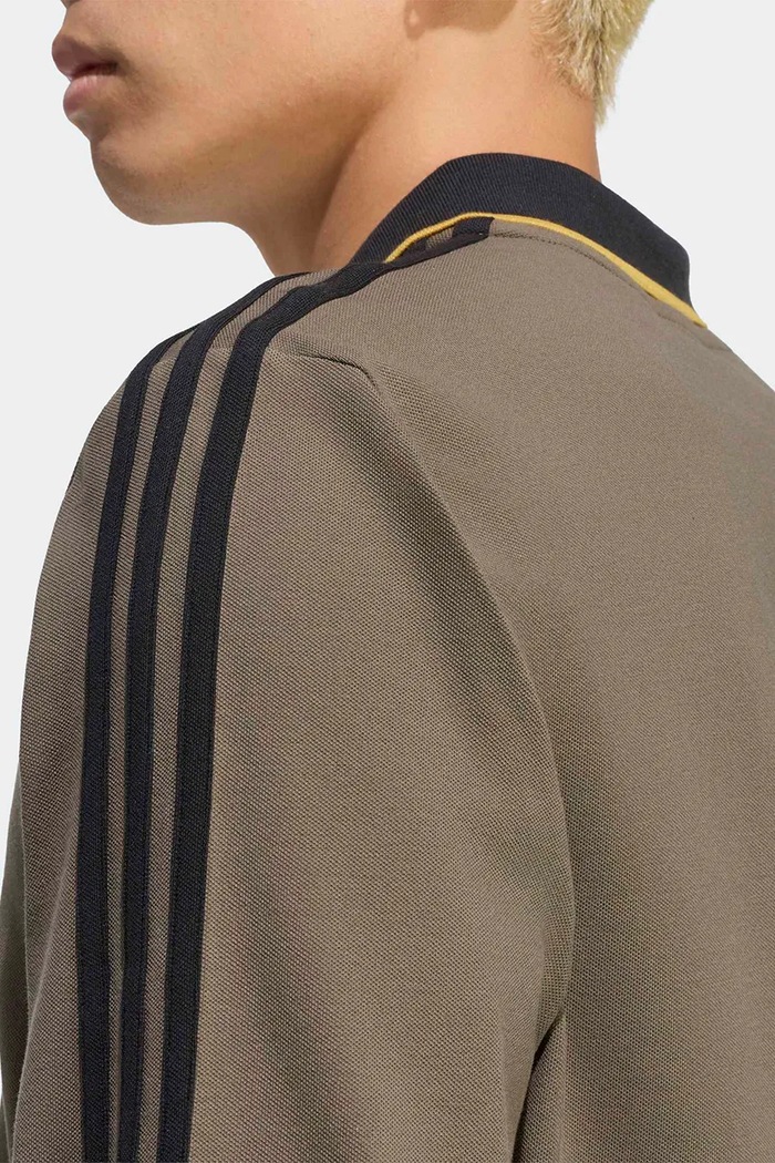 Polo męskie z bawełną Engineered Rib adidas Originals zielony KS9267