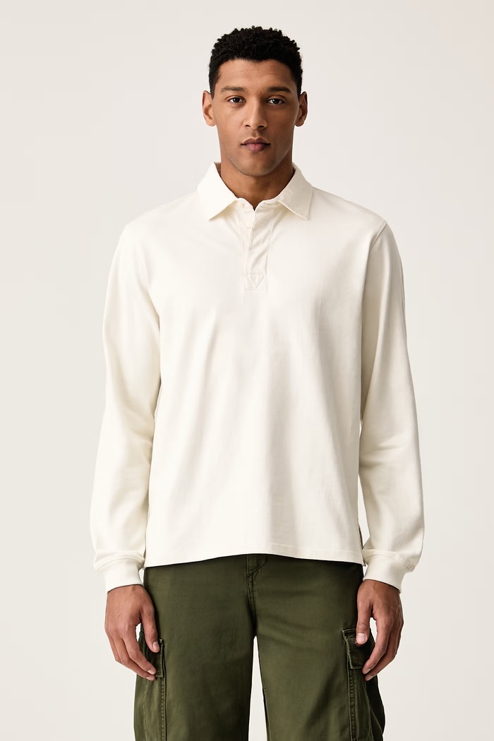 The North Face Longsleeve męski bawełniany RedBox beżowy NF0A8HDWQLI1